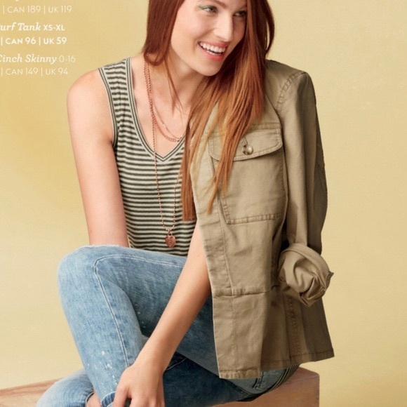 CAbi Jackets & Blazers - Cabi 5477 Canvas Camp Jacket Utility Medium